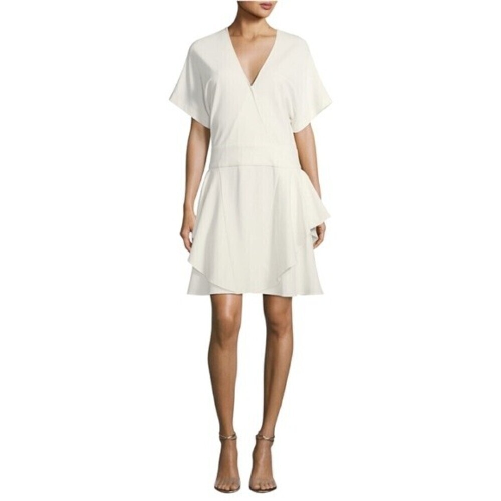 HALSTON HERITAGE Short-Sleeve Drop-Waist Ponté Dress Size 4 - Picture 1 of 6
